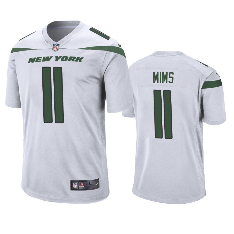 Men New York Jets 11 Denzel Mims Nike White Game NFL Jersey